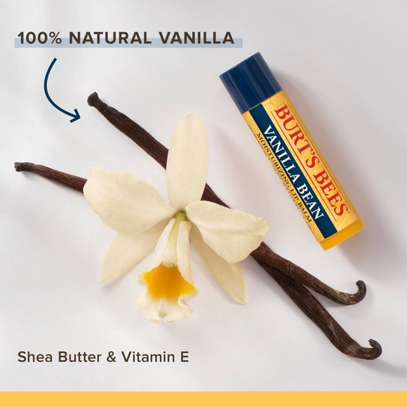 4/$20 Burt's Bees 100% Natural Origin Moisturizing Lip Balm, Vanilla Bean - Picture 2 of 4